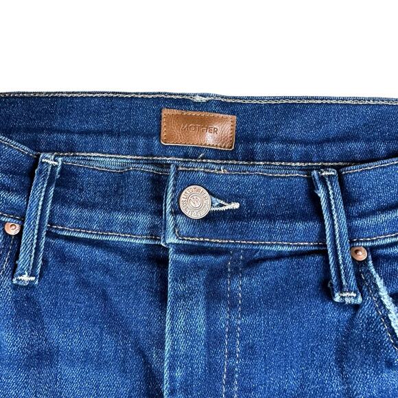 MOTHER The Weekender Sweet Lime Flared Denim Jeans CUT OFF FLAWED - Picture 6 of 9